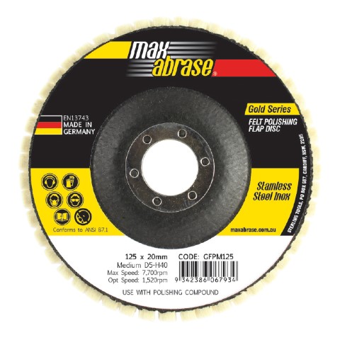 MAXABRASE POLISHING FLAP DISC GOLD 125MM MEDIUM